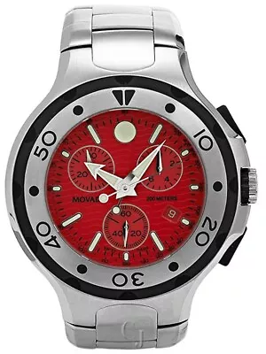 Movado Series 800 Men’s Watch Red Dial Chronograph 2600022 • $1080