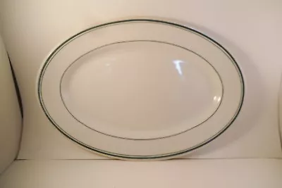 Vintage Bailey Walker Vitrified China Oval Serving Platter Green Stripe • $12.99