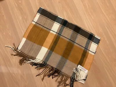 £4 • Buy New Look Wide Warm Scarf With Fringe Cream Brown Checked Gift