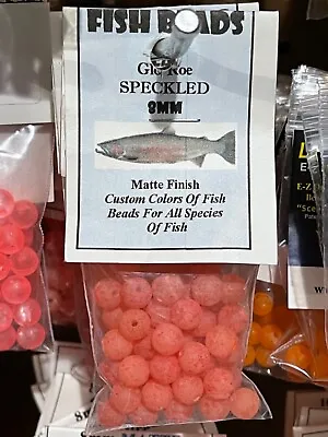 Mad River Fish Beads 8mm  Speckled Glo Roe • $2.59