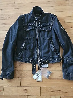 DSQUARED2 Distressed Denim Jacket  Black Size IT 52 US M Slim. • $499.99