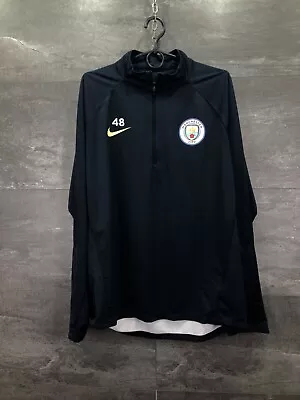 MANCHESTER CITY FOOTBALL SOCCER TRAINING TRACK TOP NIKE SHIELD Size L • $58