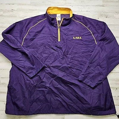 LSU TIGERS 1/4 Zip Lightweight Pullover Jacket Russell Athletic Golf Casual 2XL • $14.99