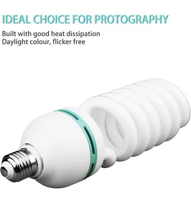Spiral Daylight Bulb 135W 5500K E27 220V Photography Studio Photo Video Lamp UK • £9.99
