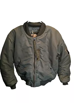 Bronson USAF 1955 MA-1 Flight Jacket Waterproof Air Force Bomber Coat Men Green- • $130