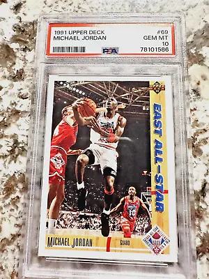 1991 Upper Deck All-star #69 Michael Jordan Bulls Hof Psa 10 K3672867-995 • $55