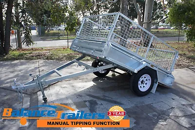 8x5 HotDip Galvanised Fully Welded Tipper Box Trailer With 600mm Removable Cage  • $2400
