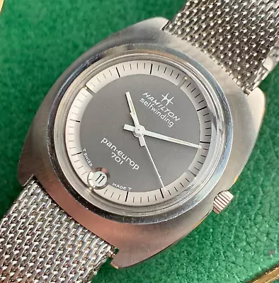 Vintage 60's Hamilton Pan-Europ 701 Automatic Stainless Steel Wristwatch OG Band • $650