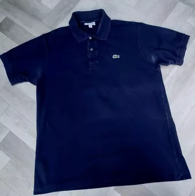 GENUINE  MENS  Lacoste Genuine POLO   T Shirt   SIZE 5    MED-LARGE   UK NAVY • £9.99
