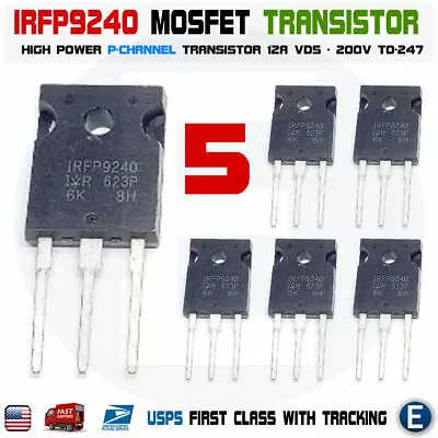 5PCS IRFP9240 MOSFET Transistor P-channel 12A 200V TO-247 Power USA • $9.40