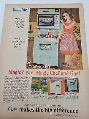 1965 Turquoise  Magic Chef Gas Range Oven Stove Vintage Ad • $9.99