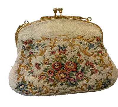 Vintage Style Floral Tapestry Evening Bag Handbag Purse Gold Chain • $20