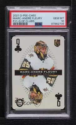 2021-22 O-Pee-Chee Playing Cards Marc-Andre Fleury #Q-CLUBS PSA 10 GEM MT • $53.15