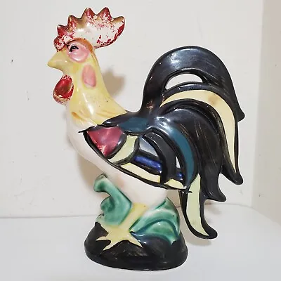 Vintage Colorful Ceramic Rooster Figurine Farmhouse Decor - JAPAN • $10