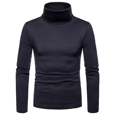 Men's Winter Turtle Neck Pullover Sweater Tops Jumper Long Sleeve Warm Knitwear • $20.39