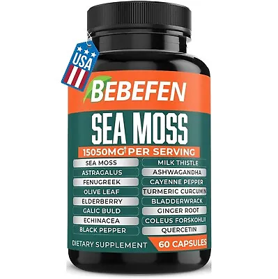 Supplement Sea Moss 15050mg Capsules With Ashwagandha Fenugreek Bladderwrack • $22.99