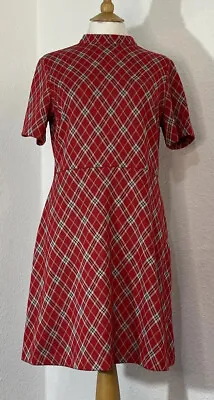 $16.10 • Buy Next Size 12 Dress Red Chequered High Neck Work Smart 12