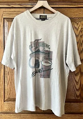 Vintage Eddie Bauer T-Shirt XL Fly Fishing Graphic Oversized Made In USA • $30