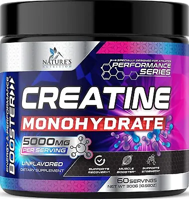 Creatine Monohydrate Powder Supports Muscle Growth Pure Creatine 60 SERV • $24.72