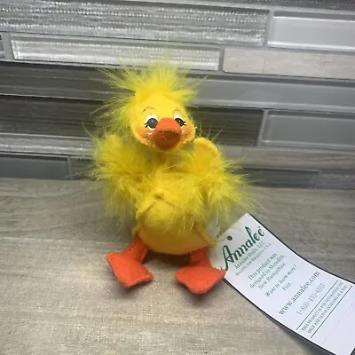 Annalee 4  Fluffy Yellow Spring Duck Felt Plush Posable Doll New With Tag • $14.99