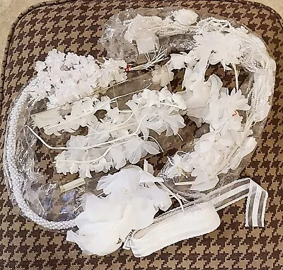 Lot Of Vintage Wedding White Millinery Flowers & Headpiece Supplies 60-80s Pearl • $34.99