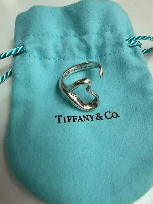 TIFFANY & Co. Open Heart Ring Elsa Peretti  Silver Size 10 Accessories Jewelry • $125