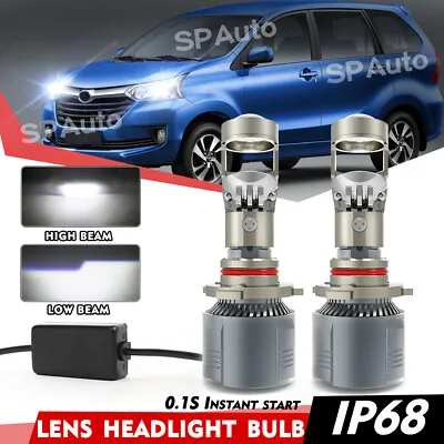 9006 HB4 LED Projector Lens Headlight Bulbs Super White 100W Kit High Low Beam • $50.62