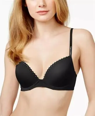 Calvin Klein Women's Black Seductive Comfort Customized Lift Bra Size 34DD • £22.80