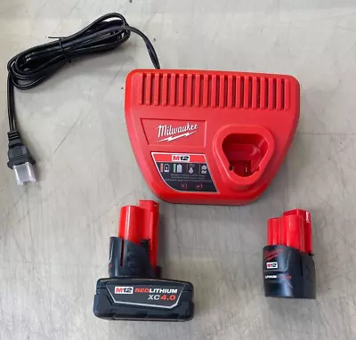 MILWAUKEE M12 STARTER KIT - Batteries & Charger ( XC4.0 & CP2.0)  - 48-59-2424 • $62