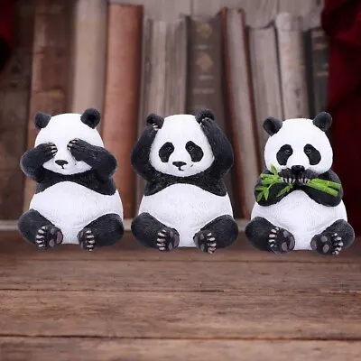 Three Wise Pandas See No Hear No Speak No Evil Figurine Ornament New & Boxed • £22.95