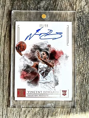 2018-2019 Panini Impeccable Vincent Edwards Rooki Rc Autograph Flawless Auto /99 • $0.99