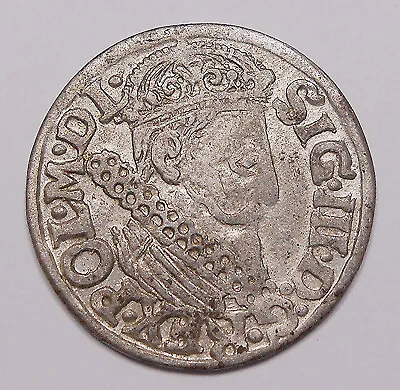 Poland 1622 SILVER 3 Groszy VF SCARCE Sigismund III HIGH Grade NICE Trojak Coin • $49.99