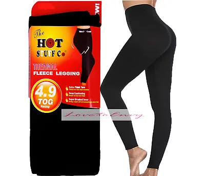 £5.49 • Buy Ladies Thermal Leggings Cozy Fleece Lined Winter Warm Black THICK Base Pants