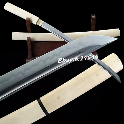 30'' Wakizashi Sword T10-Steel Japanese Samurai Katana White Wood Saya Iaido • $159