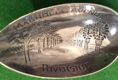 RARE! Riverside California Magnolia Avenue 5  Sterling Souvenir Spoon Dated 1900 • $30.20