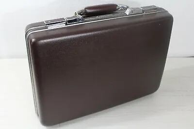 Vtg American Tourister MCM Brown Hard Shell Business Briefcase 18x13 No Key • $29.99