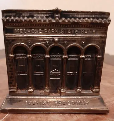 $75 • Buy Melrose Park State Bank Souvenir Building (Rehberger 90s Recast From Orig. Mold)