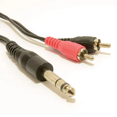 £2.36 • Buy 6.35mm Stereo Jack Plug To Aux RCA Phono Plugs OFC Audio Cable 0.5m