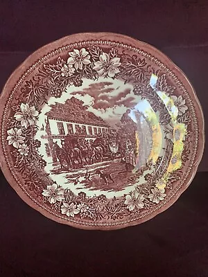 Royal Tudor Ware Coaching Taverns 1828 Pink And White 32 Cm Dia Serving Plate • £15