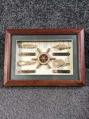 Sailor Ship Knots Nautical Wall Display Hardwood Shadow Box (o2) • £6