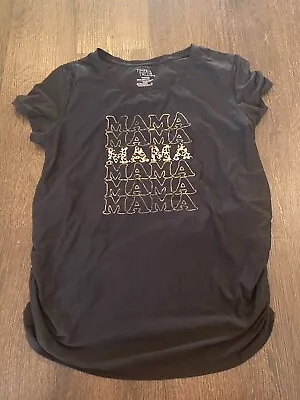 Womans Black Maternity Mama Shirt Size Large By Time And Tru #5 • $8.99