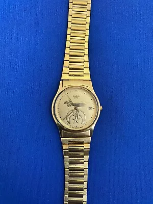Vintage BULOVA Men’s Wrist Watch Shriners Quartz Gold Electroplate Band L@@K!! • $70