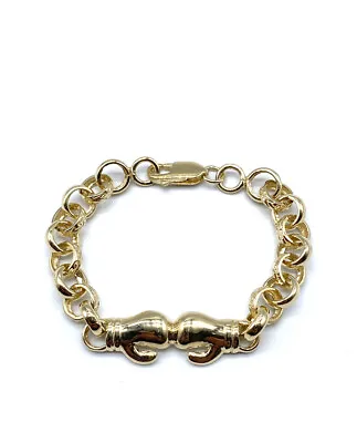 9ct Yellow Gold Baby/Child Boxing Glove Bracelet With Plain/Engraved Links • £539