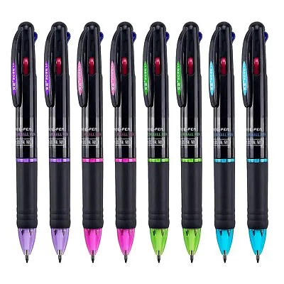 8 Pack Multicolor Ballpoint Pens 4-In-1 0.7Mm Colored Retractable Ballpoint Gift • $10.76