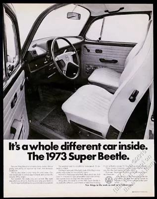 1973 VW Volkswagen Super Beetle Photo A Whole Different Car Inside 13x10 Ad • $9.99