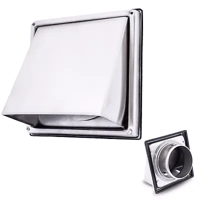 Handua Stainless Steel Square Exhaust Air Dryer Vent Cover With Non Return Flap • $23.43