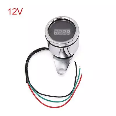 Universal 12V Red LED Waterproof Motorcycle Digital Tachometer Speedometer Gauge • $23.99