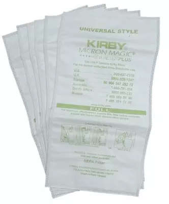 $13.95 • Buy 6 Kirby Hepa Vacuum Bags Avalir Sentria G3 G4 G5 G6 Micron Magic Allergen