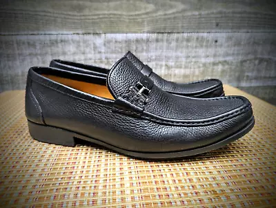 Magnanni Black Leather Horsebit Loafers Extra Light Comfort Sole Mens 9.5 M • $39.99