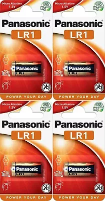 4 X LR1 PANASONIC Alkaline Batteries N MN9100 E90 GP910A R1 1.5V Long Exp • £5.93